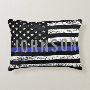 Thin Blue Line Decoratief Kussen