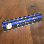 Thin Blue Line Desk Naambordje (Zijkant)