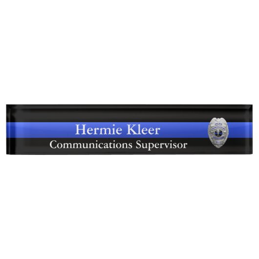 Thin Blue Line - Dispatcher Radio 911 Commo Plaque Naambordje (Voorkant)