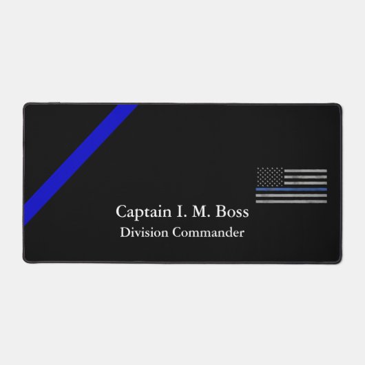 Thin Blue Line - Distress Tattered Flag Bureaumat (Voorkant)