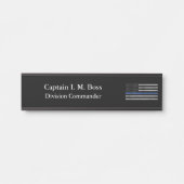 Thin Blue Line - Distress Tattered Flag Deurbordje (Voorkant)