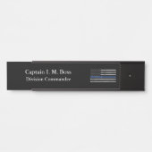 Thin Blue Line - Distress Tattered Flag Deurbordje (Voorkant)