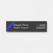 Thin Blue Line - Distress Tattered Flag Deurbordje (Voorkant)