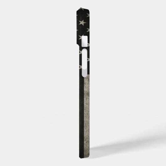 Thin Blue Line Distressed American Flag Phone Case (Achterkant / Links)