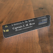 Thin Blue Line - Distsed Tattered Flag Name plat Naambordje (Zijkant)