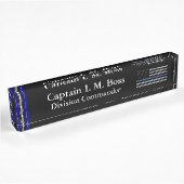 Thin Blue Line - Distsed Tattered Flag Name plat Naambordje