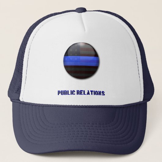 Thin Blue Line Divisional Symbool - Politie PR Trucker Pet (Voorkant)