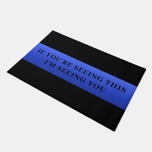 Thin Blue Line Doormat Deurmat (Schuin)