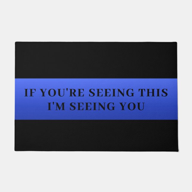 Thin Blue Line Doormat Deurmat (Voorkant)