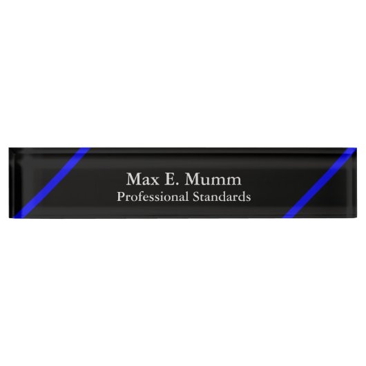 Thin Blue Line - Elegant Design Name Bord Naambordje (Voorkant)