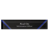 Thin Blue Line - Elegant Design Name Bord Naambordje (Voorkant)