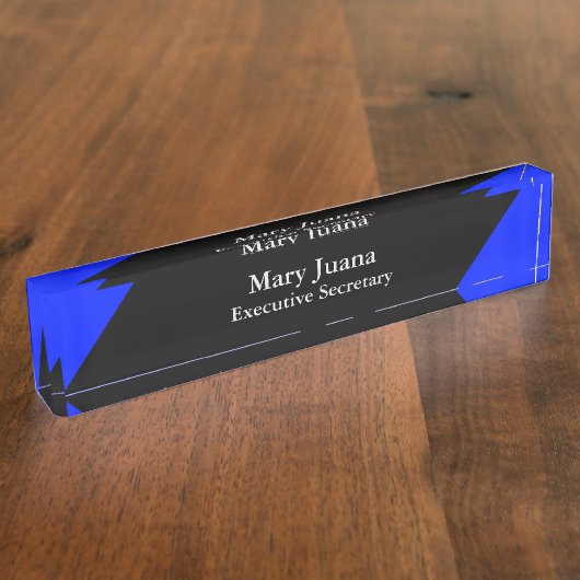 Thin Blue Line - Elegant Design Name Bord Naambordje (Zijkant)
