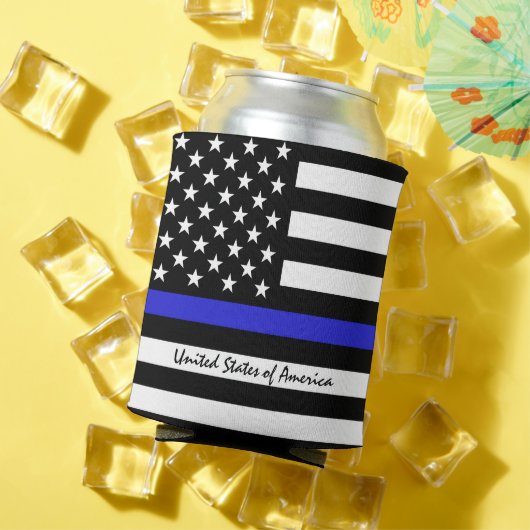 Thin Blue Line en American Flag Police / USA kanto Blikjeskoeler (Insitu Zomer)