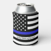 Thin Blue Line en American Flag Police / USA kanto Blikjeskoeler (Blikje Achterkant)