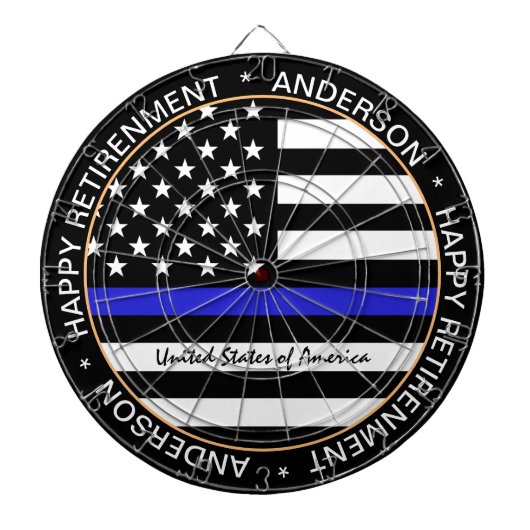 Thin Blue Line en American Flag Police / USA kanto Dartbord (Voorkant)