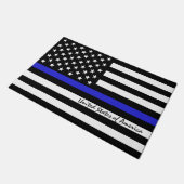 Thin Blue Line en American Flag Police / USA kanto Deurmat (Schuin)