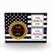 Thin Blue Line en American Flag Police / USA kanto Fotoblokken (Voorkant)