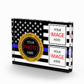 Thin Blue Line en American Flag Police / USA kanto Fotoblokken (Rechts)