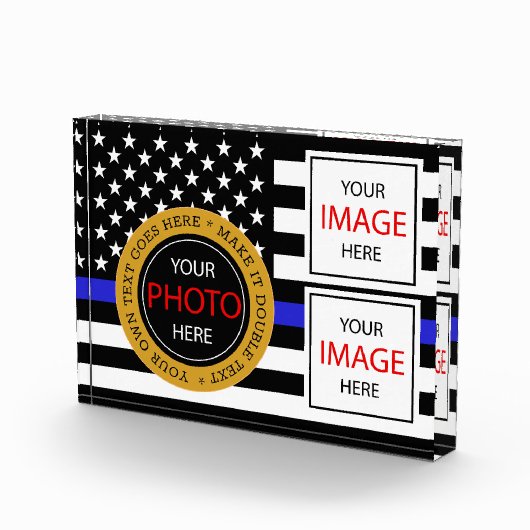 Thin Blue Line en American Flag Police / USA kanto Fotoblokken (Rechts)