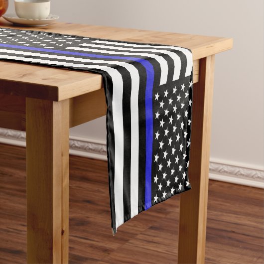 Thin Blue Line en American Flag Police / USA kanto Korte Tafelloper (Voorbeeld)