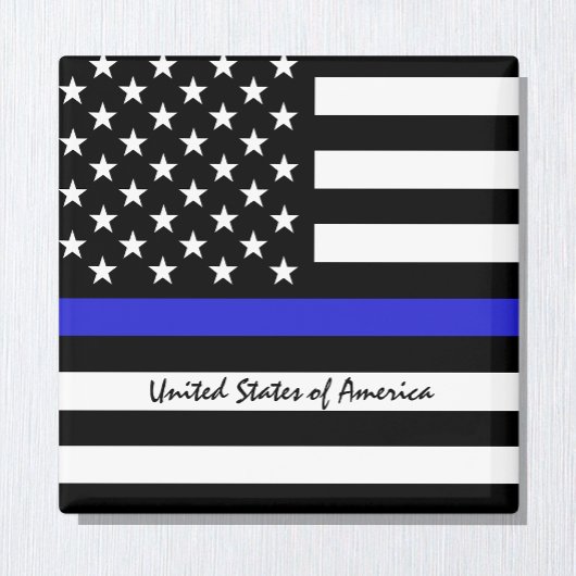 Thin Blue Line en American Flag Police / USA kanto Magneet
