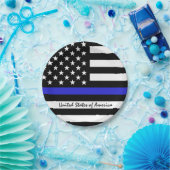 Thin Blue Line en American Flag Police / USA kanto Papieren Bordje (Feest)