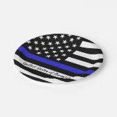 Thin Blue Line en American Flag Police / USA kanto Papieren Bordje (Gekanteld)