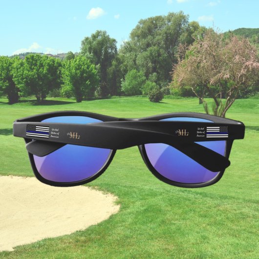 Thin Blue Line en American Flag Police/USA Officer Zonnebrillen