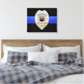 Thin Blue Line en Badge Canvas Afdruk (Insitu (Slaapkamer))