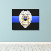 Thin Blue Line en Badge Canvas Afdruk (Insitu (Houten vloer))