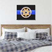 Thin Blue Line en Badge Canvas Afdruk (Insitu (Slaapkamer))