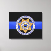 Thin Blue Line en Badge Canvas Afdruk (Voorkant)