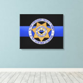 Thin Blue Line en Badge Canvas Afdruk (Insitu (Houten vloer))