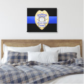 Thin Blue Line en Badge Canvas Afdruk (Insitu (Slaapkamer))