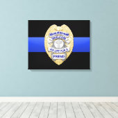 Thin Blue Line en Badge Canvas Afdruk (Insitu (Houten vloer))