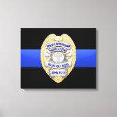 Thin Blue Line en Badge Canvas Afdruk (Voorkant)