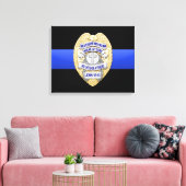 Thin Blue Line en Badge Canvas Afdruk (Insitu (Woonkamer))