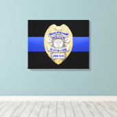 Thin Blue Line en Badge Canvas Afdruk (Insitu (Houten vloer))