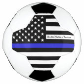 Thin Blue Line en Football USA vlag Voetbal (Voorkant)