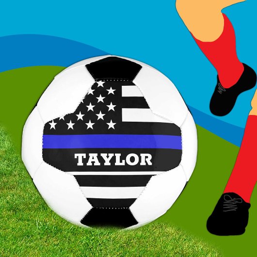 Thin Blue Line en gepersonaliseerd Football USA vl Voetbal