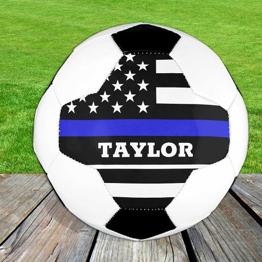 Thin Blue Line en gepersonaliseerd Football USA vl Voetbal