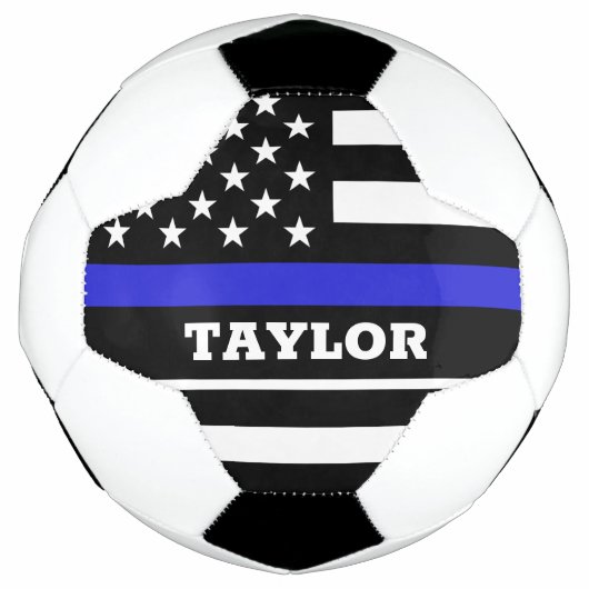 Thin Blue Line en gepersonaliseerd Football USA vl Voetbal (Voorkant)