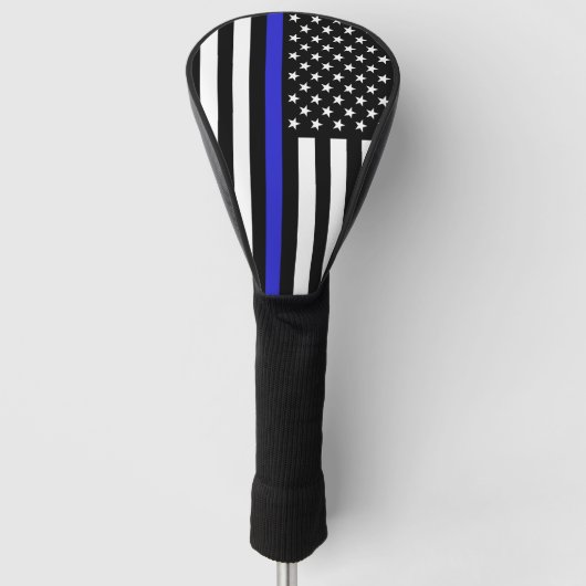 Thin Blue Line en Golf USA vlag / Clubs Golfheadcover (Voorkant)