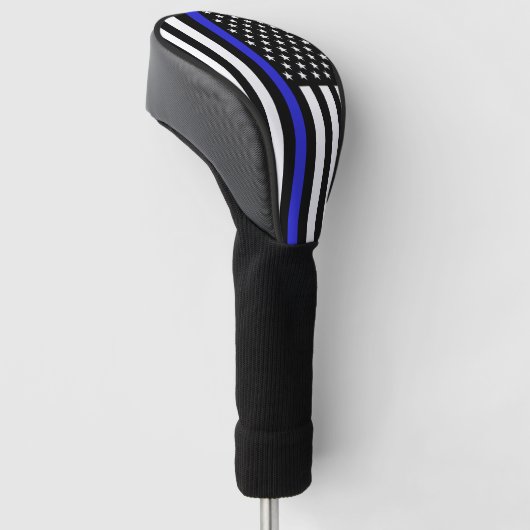 Thin Blue Line en Golf USA vlag / Clubs Golfheadcover (Schuin)