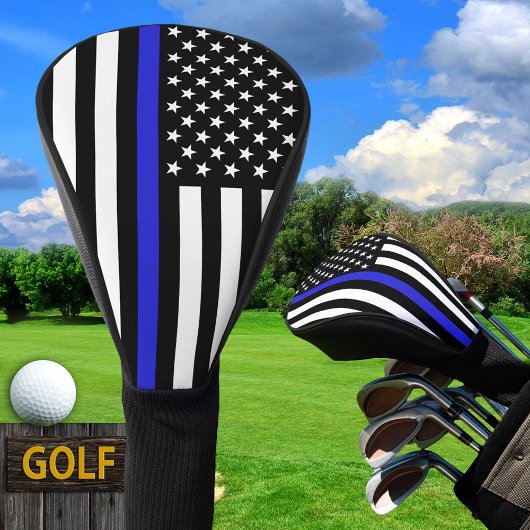 Thin Blue Line en Golf USA vlag / Clubs Golfheadcover