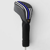 Thin Blue Line en Golf USA vlag / Monogrambs Golfheadcover (Schuin)