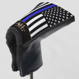 Thin Blue Line en Golf USA vlag / Monogrambs Golfheadcover