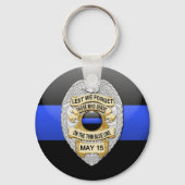Thin Blue Line en Lest We vergeten Badge Sleutelhanger (Voorkant)