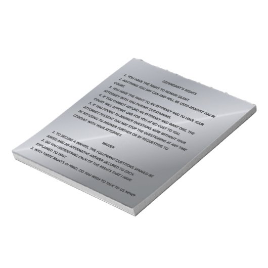 Thin Blue Line en Miranda Rights Warning and Waive Notitieblok (Linkerzijde)