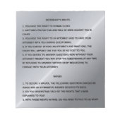 Thin Blue Line en Miranda Rights Warning and Waive Notitieblok (Voorkant)